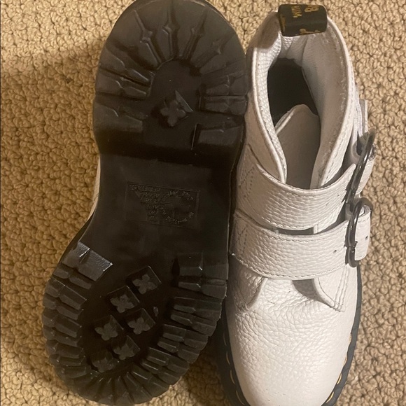 Dr. Martens White Kids Boots with Buckles - Picture 2 of 2